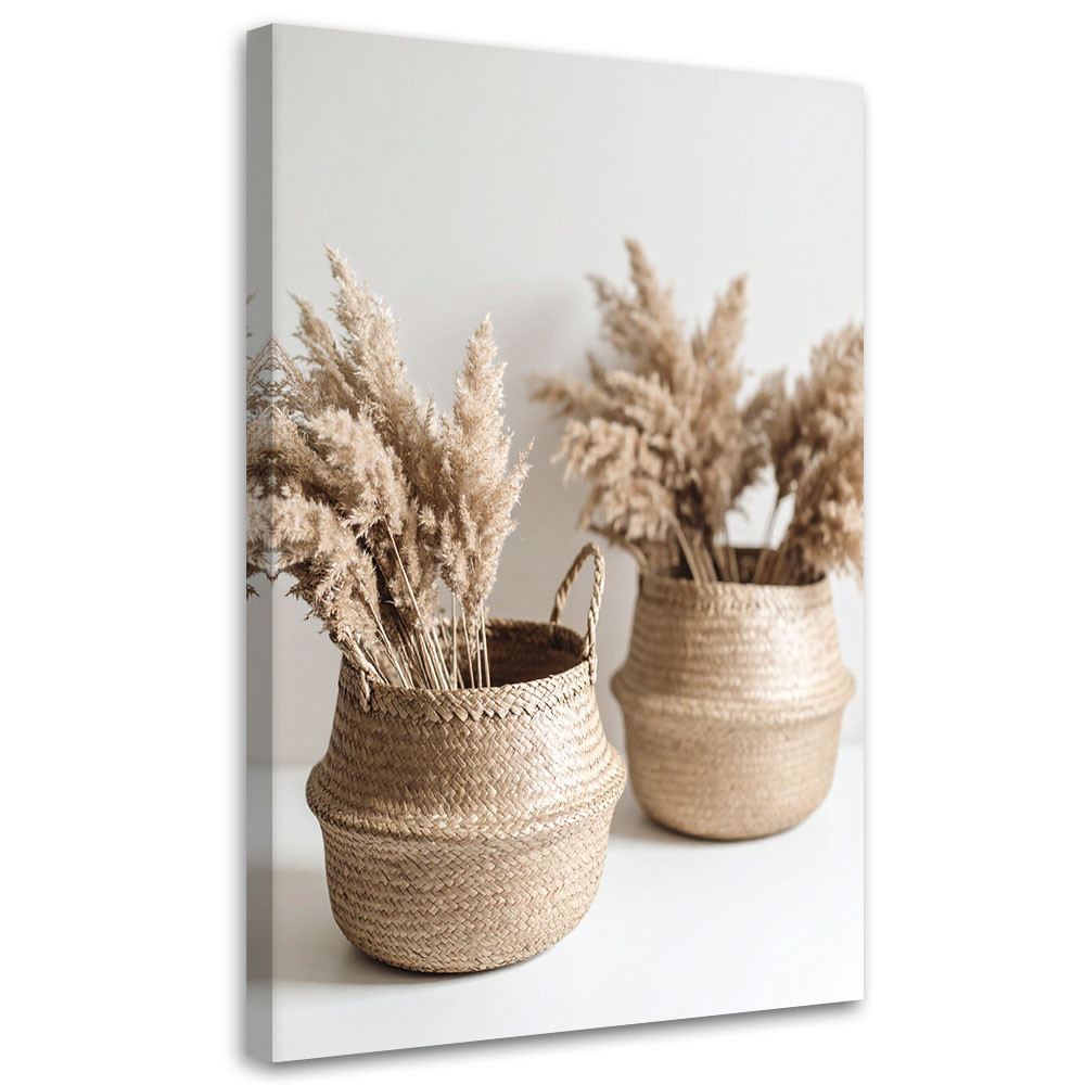 Obraz do salonu kuchni biura, Suche rośliny w wazonie boho 20x30
