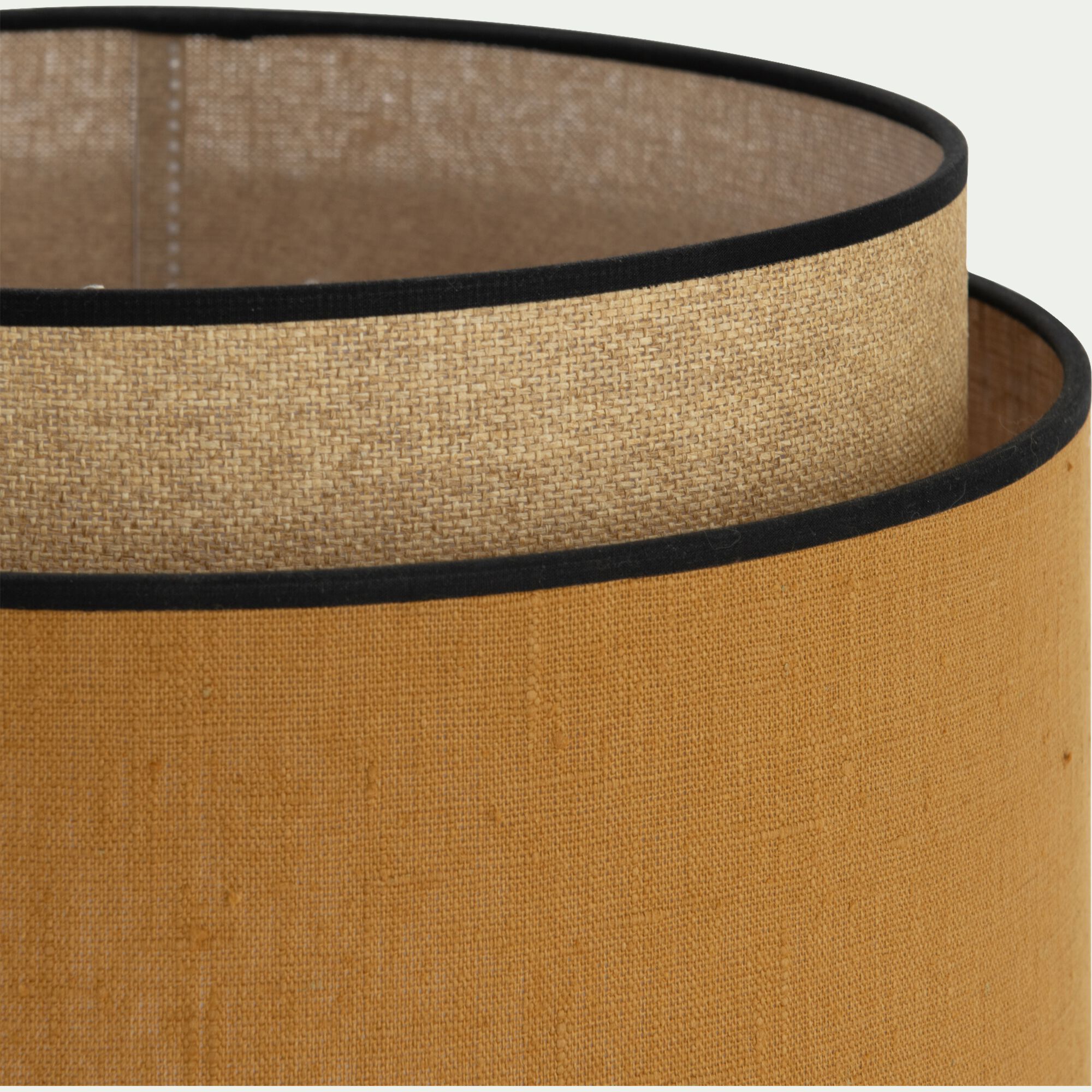 KASTELL - Abat-jour cylindrique en tissu D38cm - jaune miel
