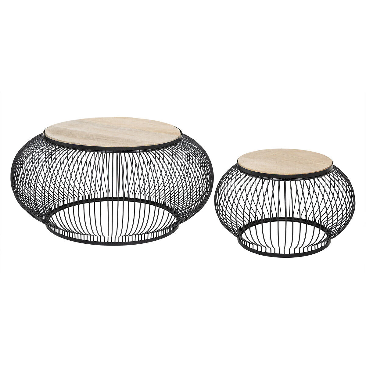 Conjunto de 2 mesas de centro GENÉRIQUE pretas