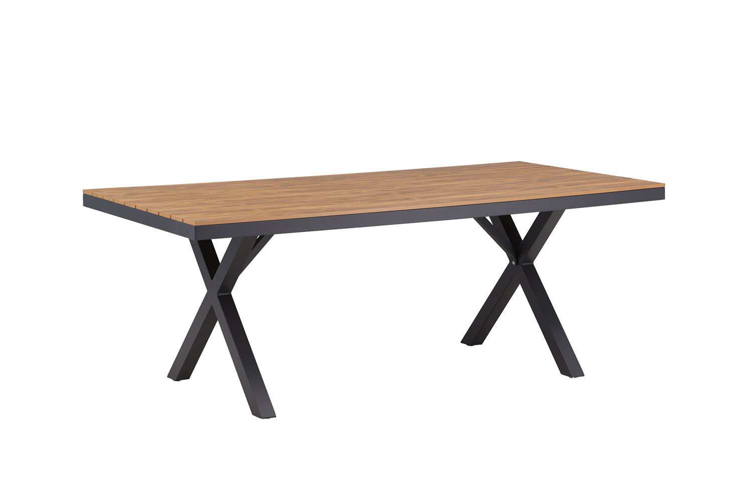 Rebellenclub Rechthoekige Tuintafel Dandy - 200 x 100cm - Zwart/Bruin