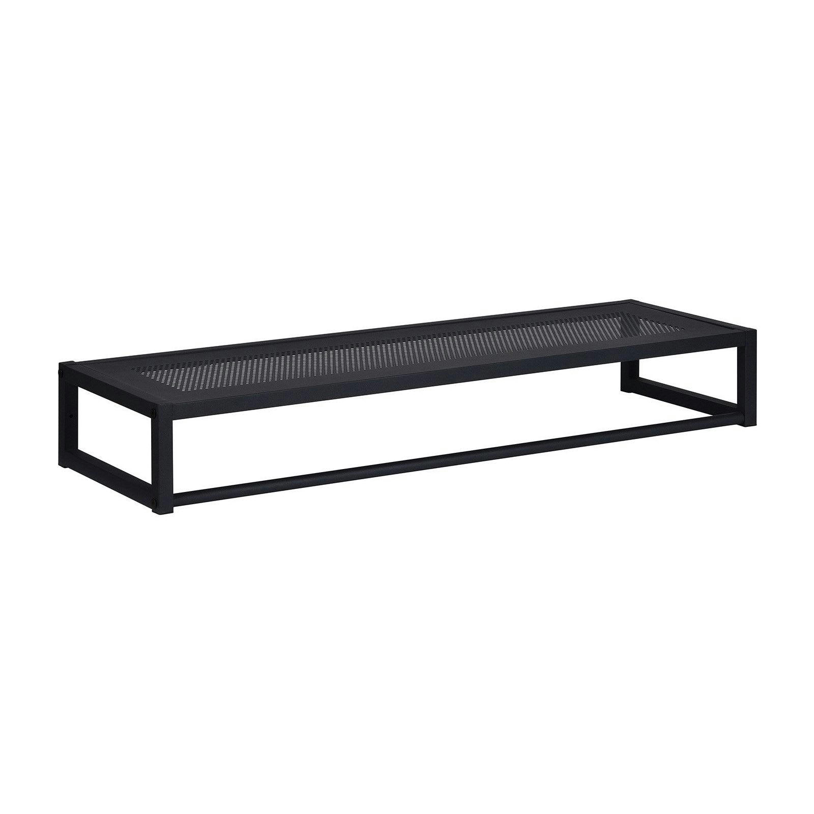 GRIF - Penderie étagère murale bois et métal L90 cm  Métal noir