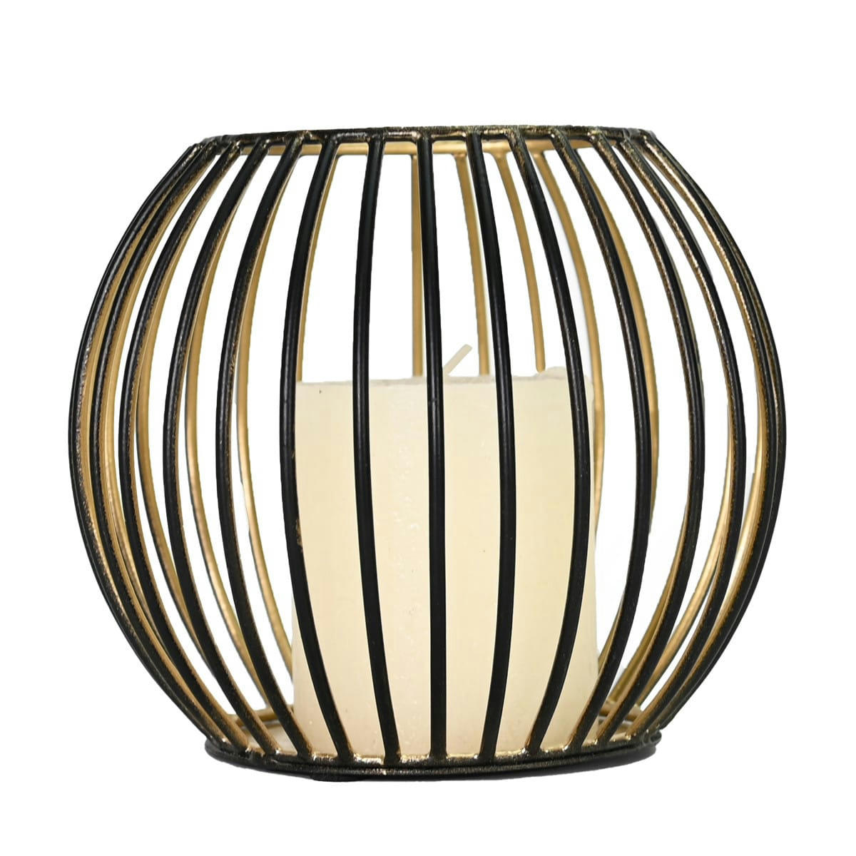 KEMI BLACK - Photophore métal rond 16x14 cm