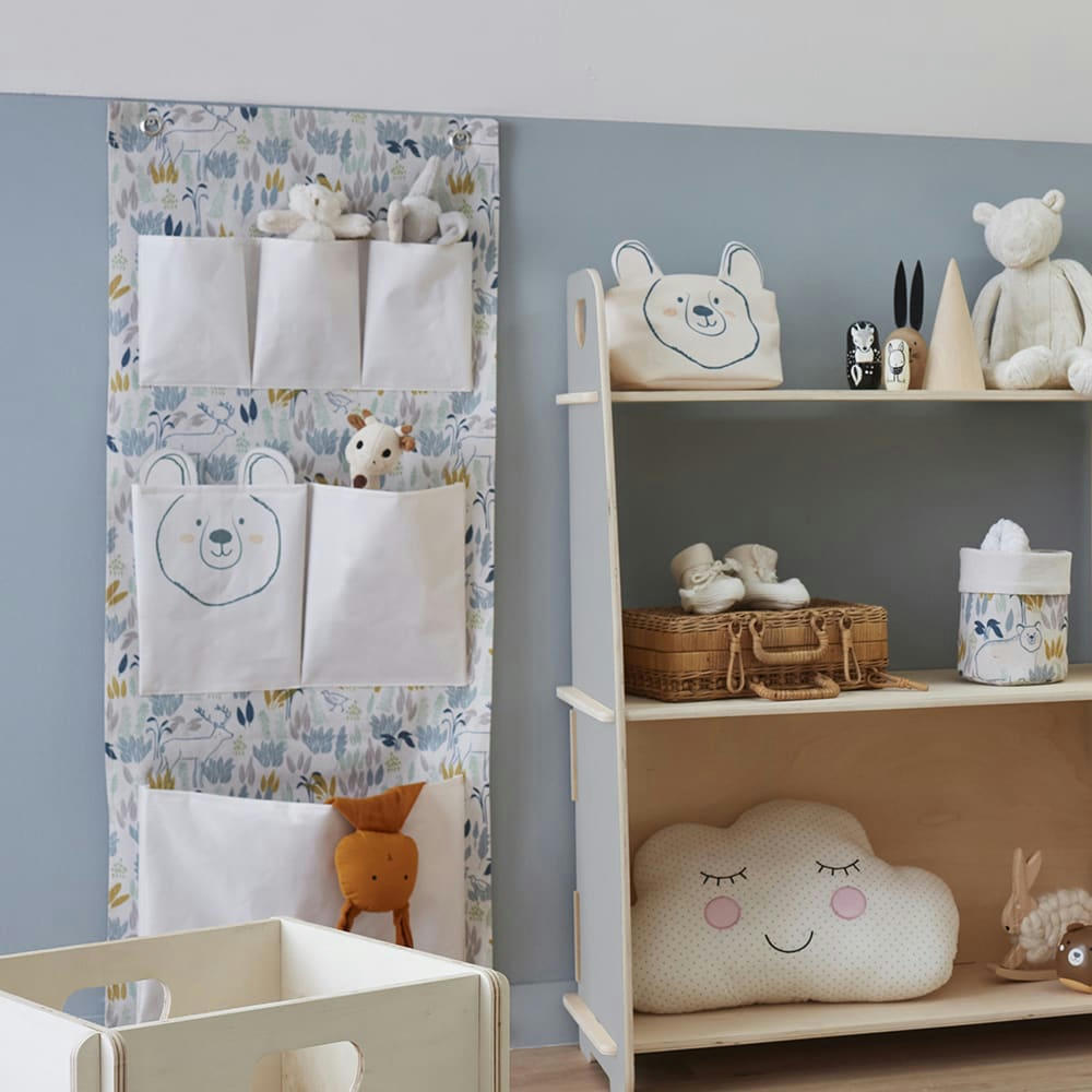 SAFARI - Organisateur mural pour enfants en polycoton 100x40x1cm