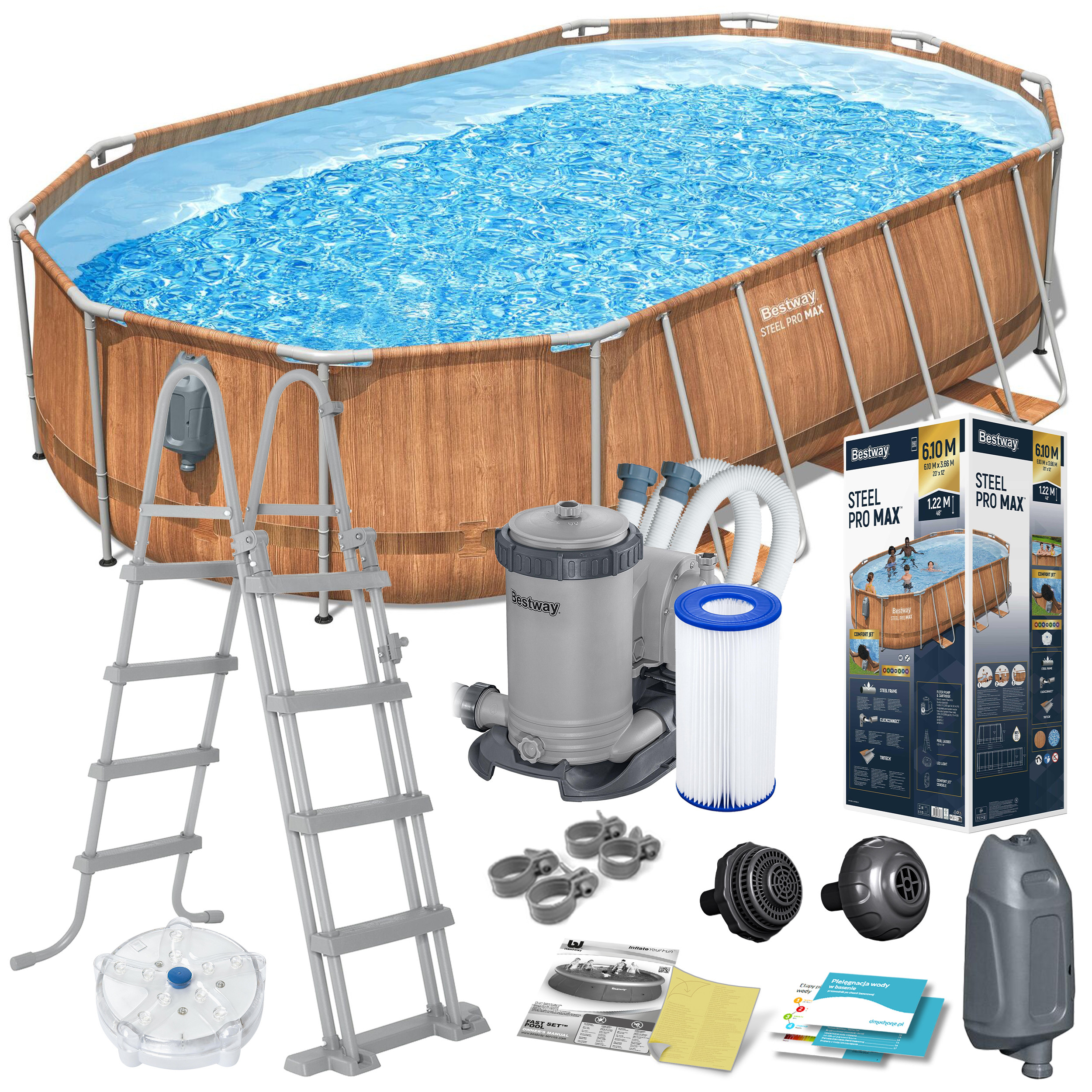 Basen ogrodowy stelażowy 610x366x122cm Bestway 56719N