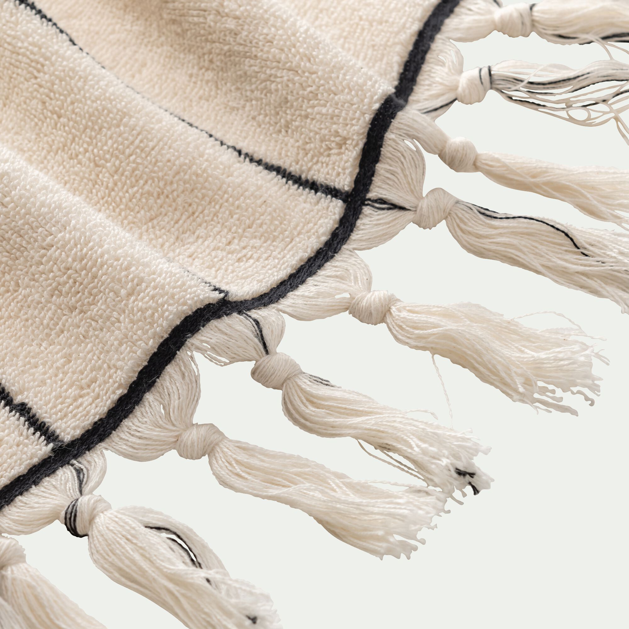 PISELLI - Linge de toilette rayé en coton - beige