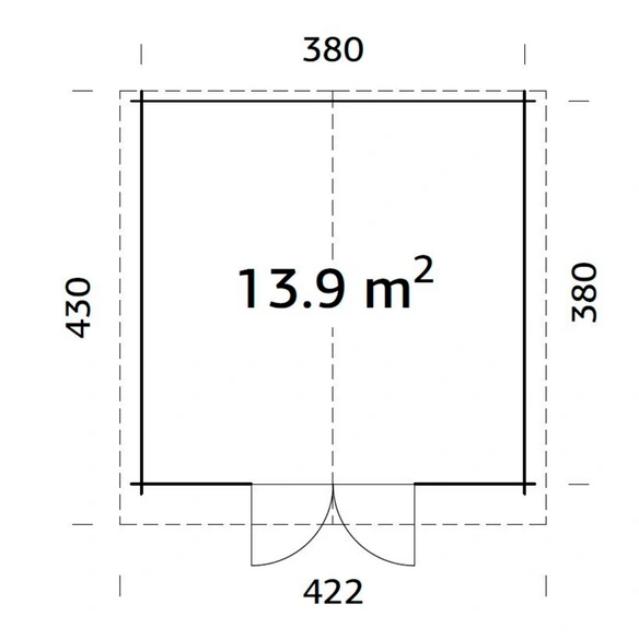 Gartenhaus »Lotta«, Aufstellmaße BxTxH: 422 x 430 x 245 cm, lackiert, Holz
