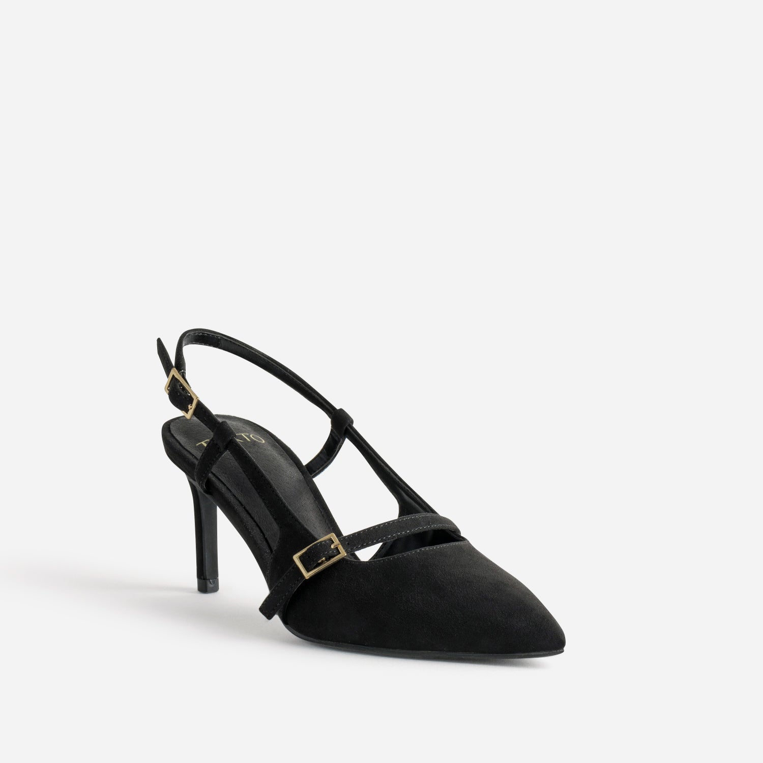 Escarpin slingback TEXTO noir suédé