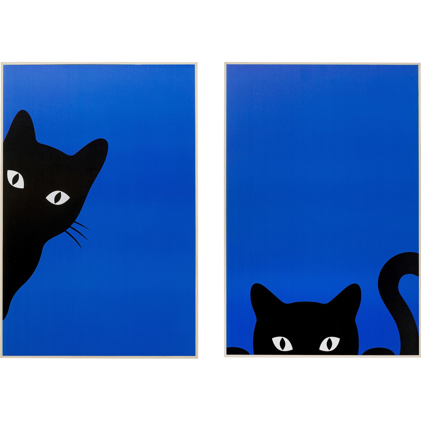 Kare Design Schilderij speelse katten zwart (2/Set)
