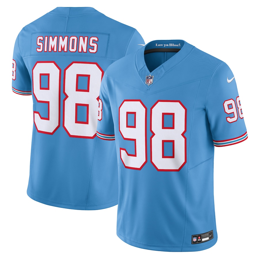 Jeffery Simmons Tennessee Titans Nike Oilers Throwback Vapor F.U.S.E. Limited Jersey - Light Blue