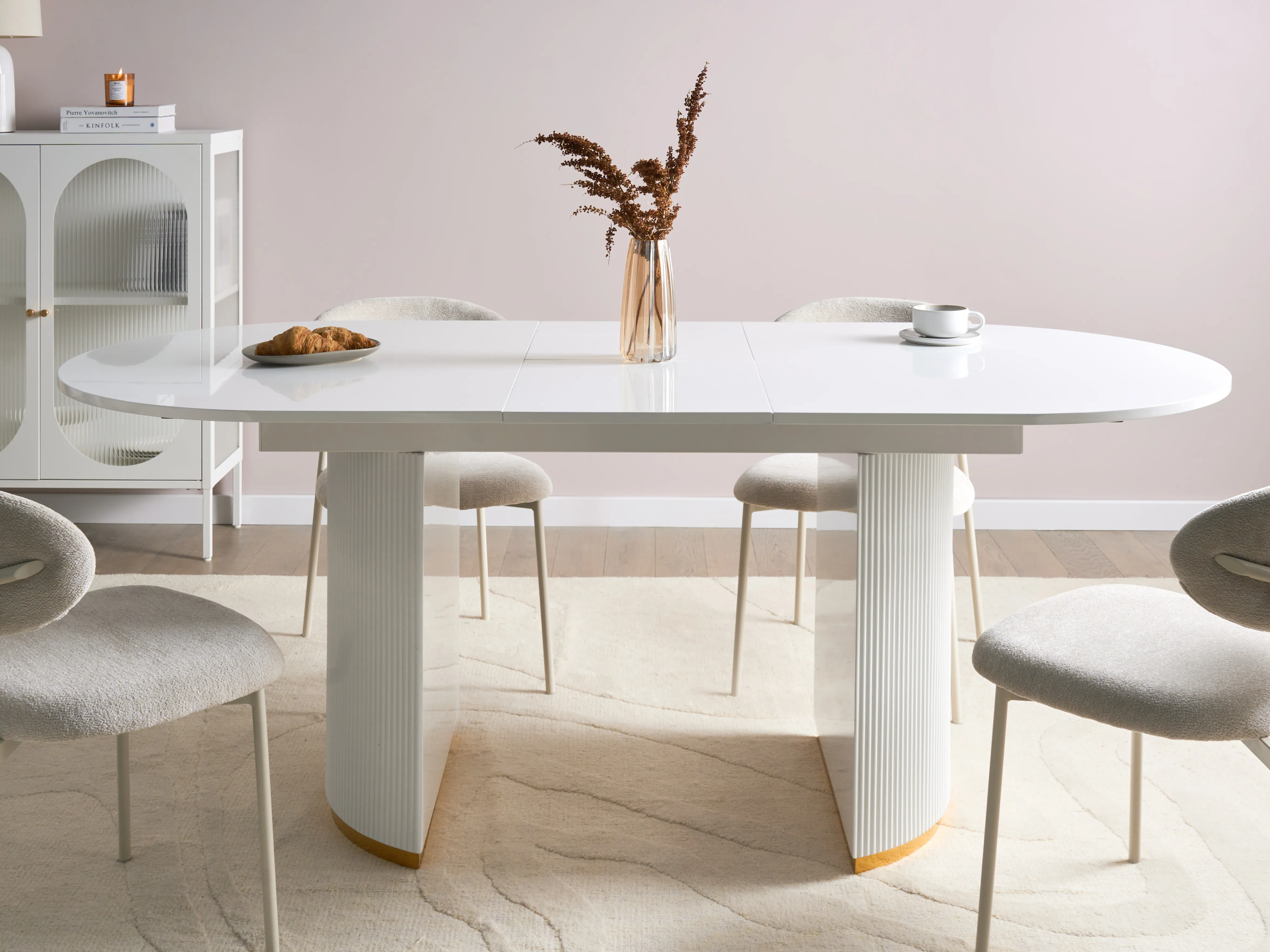 Extending Dining Table DULVERTON White 160/200 cm 90 cm