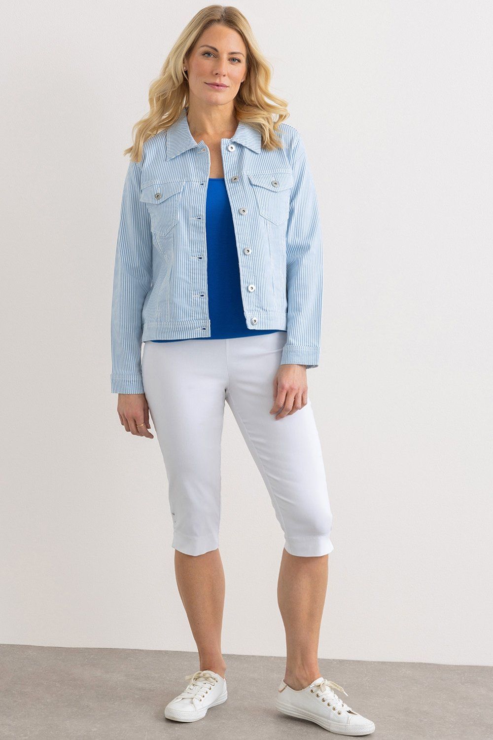 Klass. Cotton Blend Striped Jacket