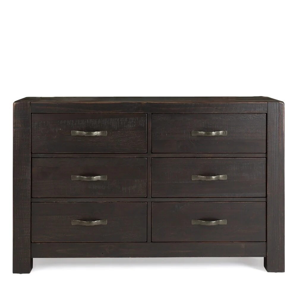 Easton Rustic Dark Chocolate Six Drawer Double Dresser