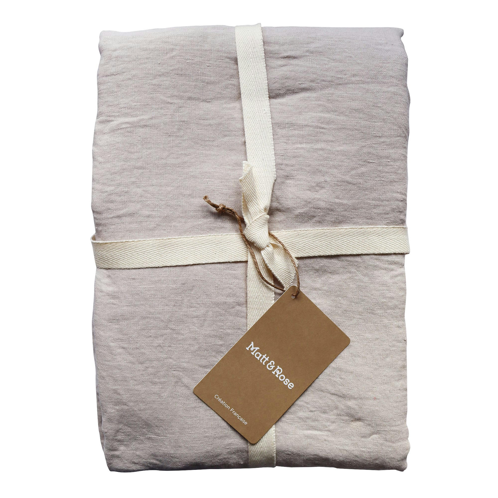 LIN LAVE - Housse de couette unie en lin lavé Naturel 260x240cm