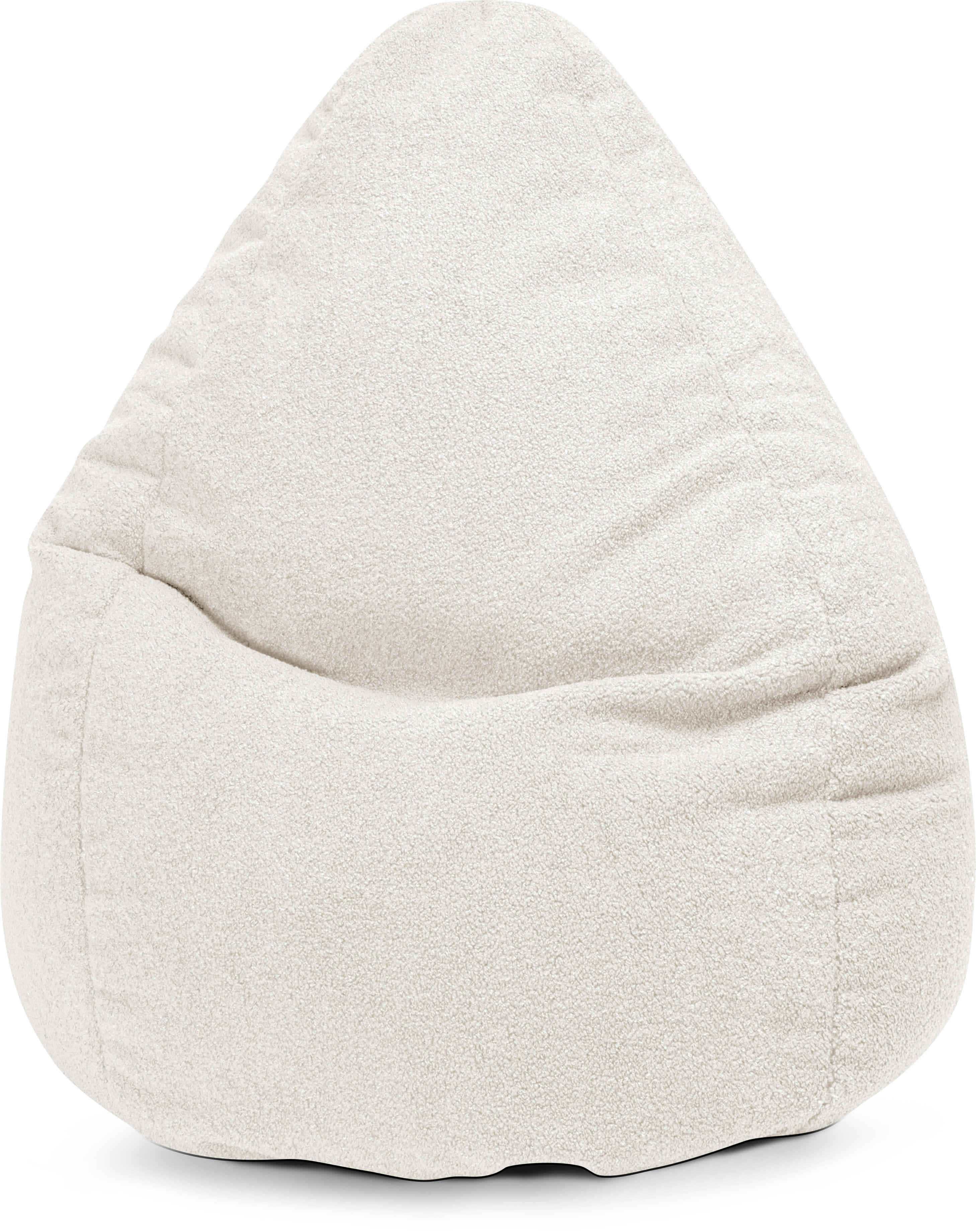 WOOLY - Pouf poire XXL d'intérieur fourrure douce beige 80x130cm