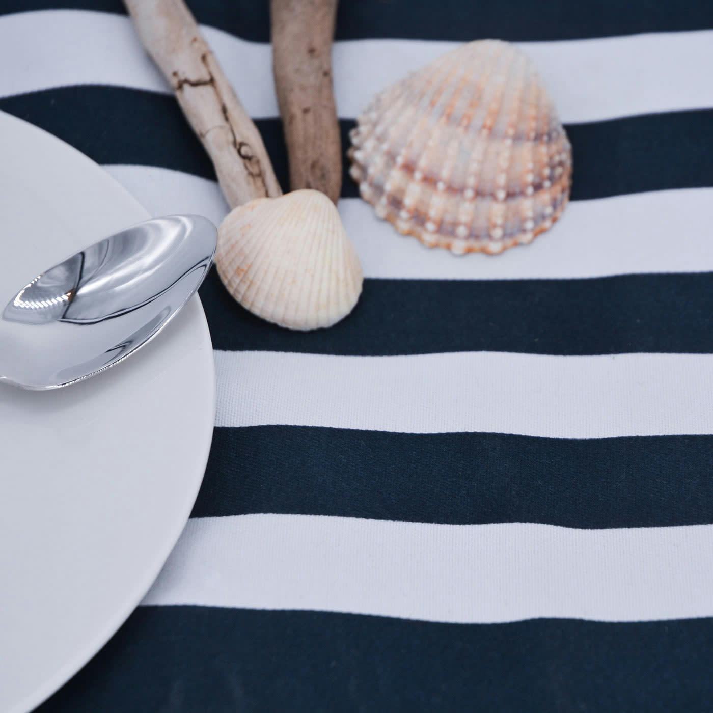 - Nappe pique-nique à revers imperméable bleu et blanc 140 x 140 cm