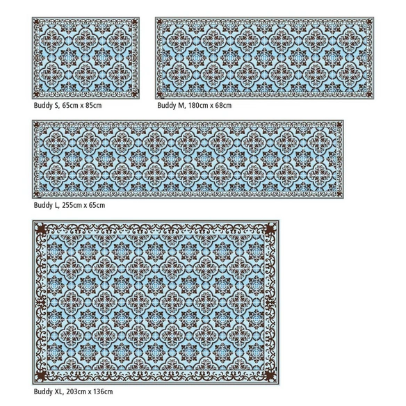 Vinyl Teppich »Philippe«, BxL:255 cm x 65 cm, blau|schwarz