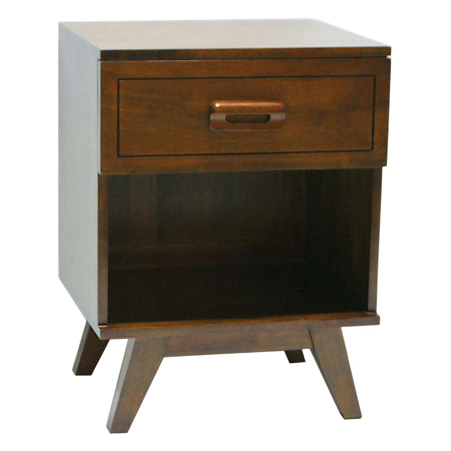 Table de chevet Hévéa 1 tiroir, 1 niche 45x40x60cm SIXTIES