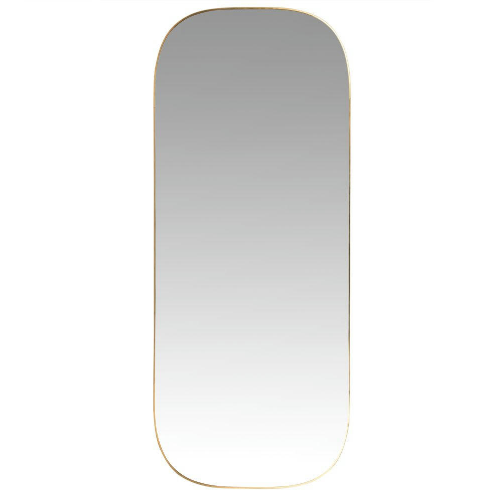 KENYA - Miroir rectangulaire  arrondi en métal doré 37x90