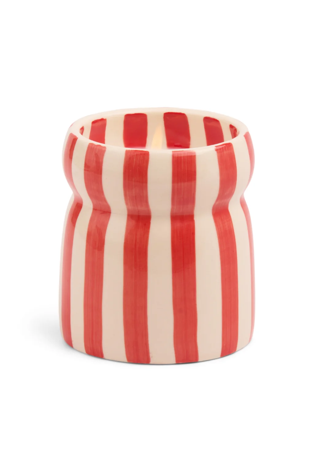 Cabana 6.5oz/184g Red Stripped Ceramic Candle