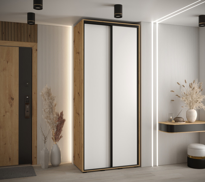 Szafa przesuwna 45 Cannes 1 110 artisan biały czarny