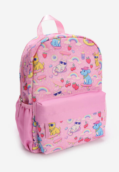 Girls Pink Fun Animal School Backpack