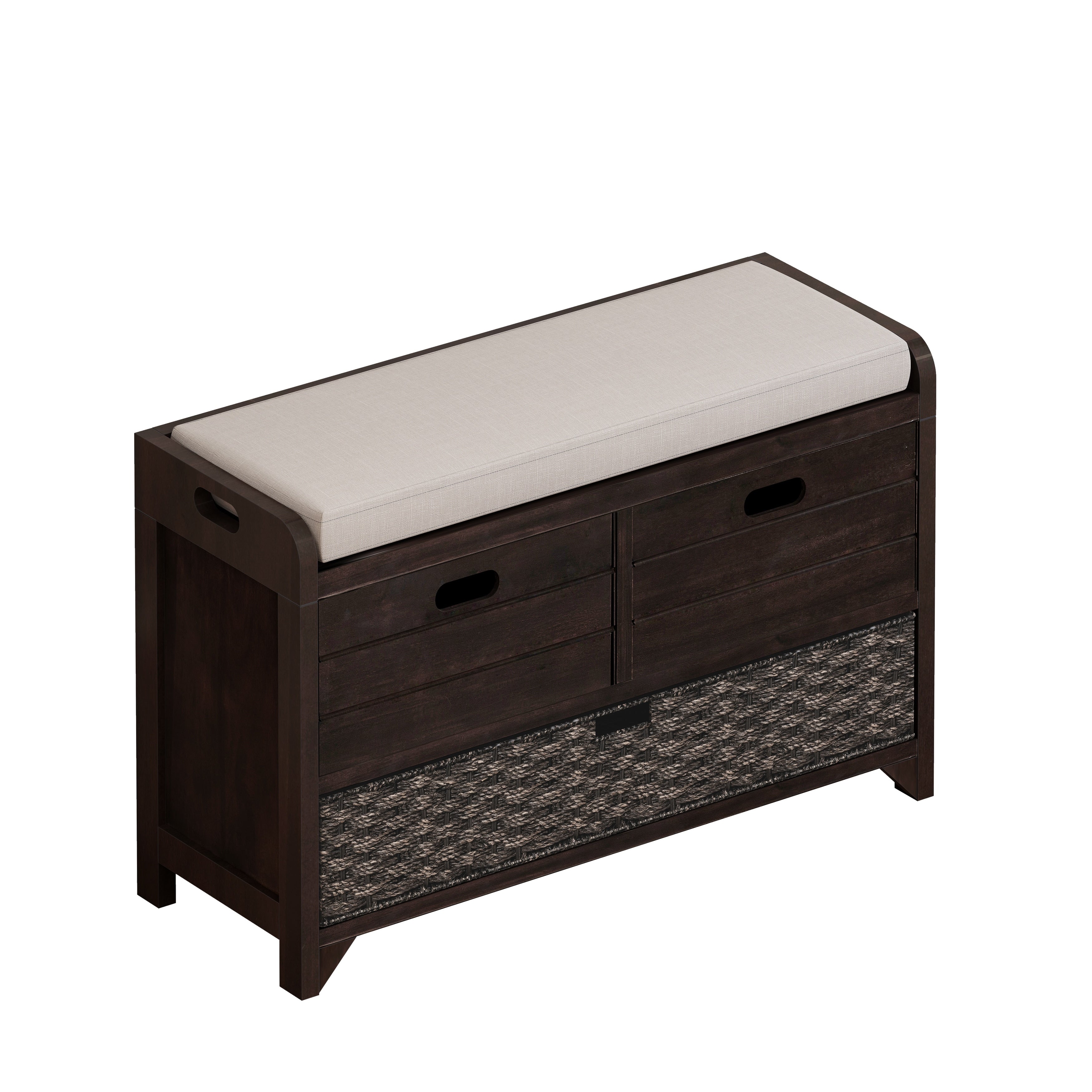 Storage Bench with Removable Basket and 2 Drawers