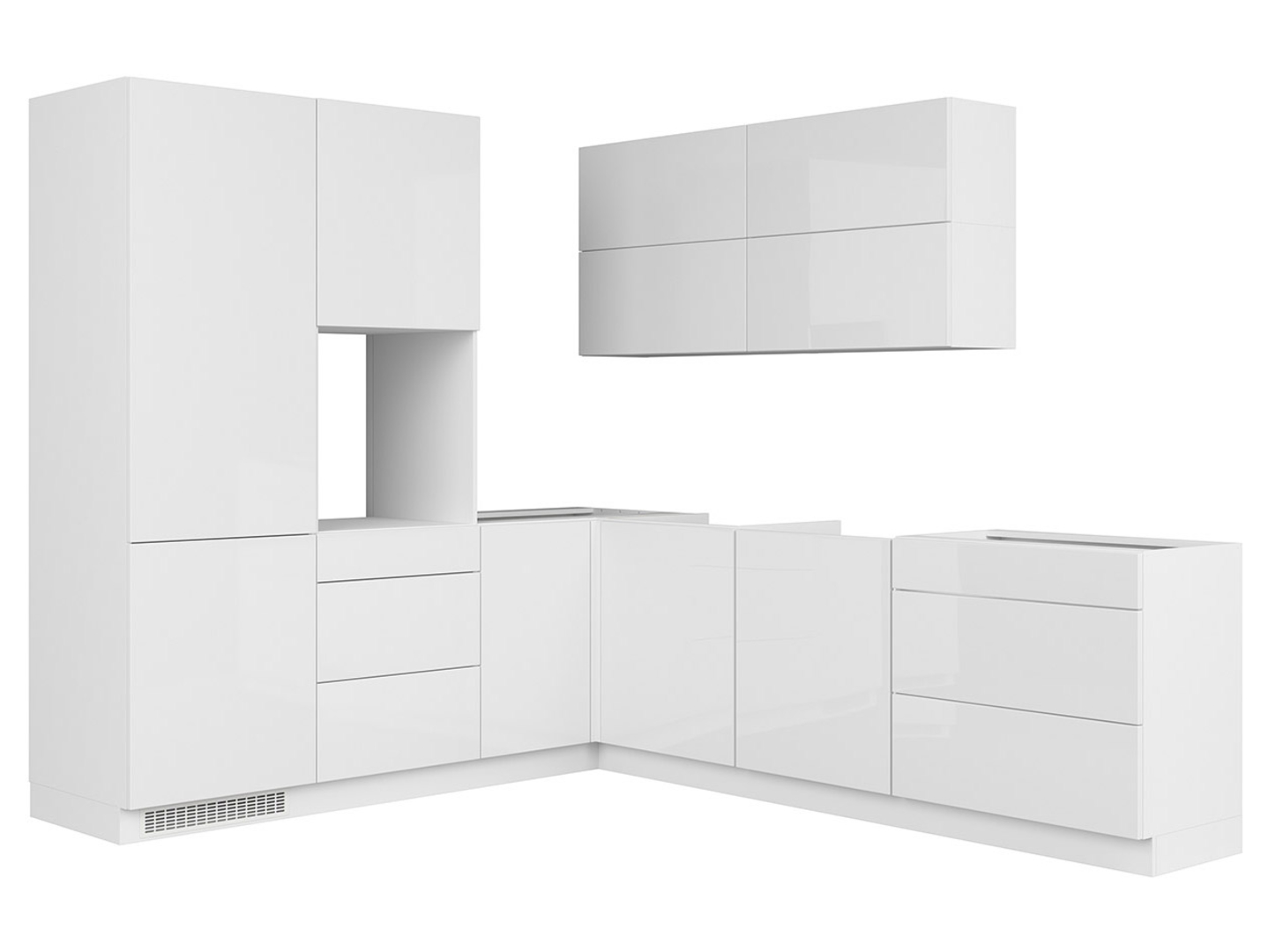 Komplet kuchenny narożny Top Line 225x260 cm biały połysk