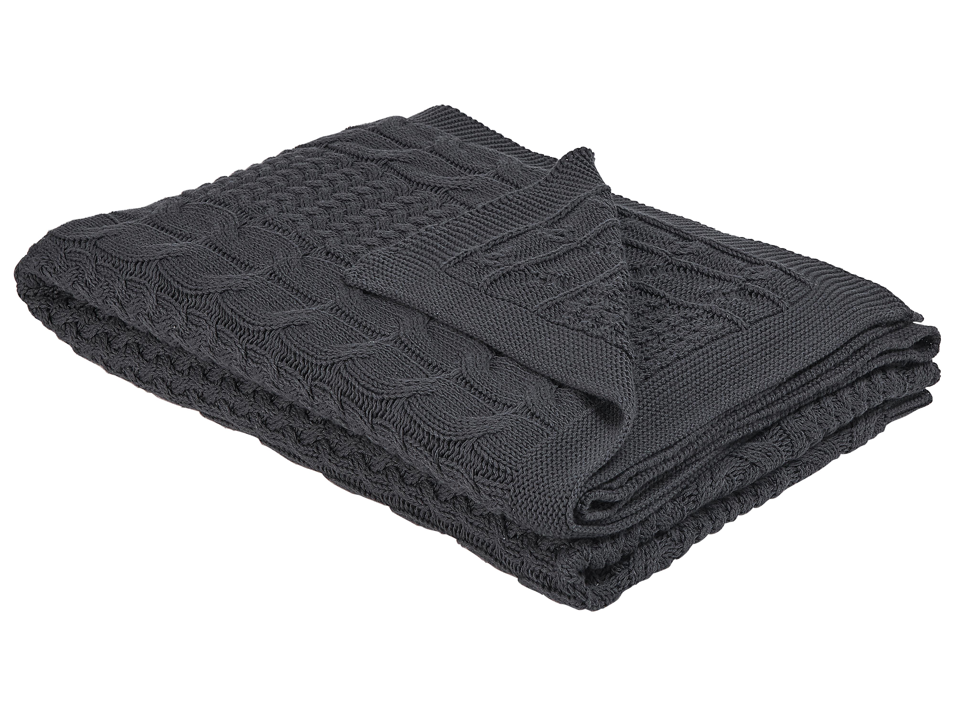 Blanket FETHIYE Cotton 140 x 170 cm Dark Grey