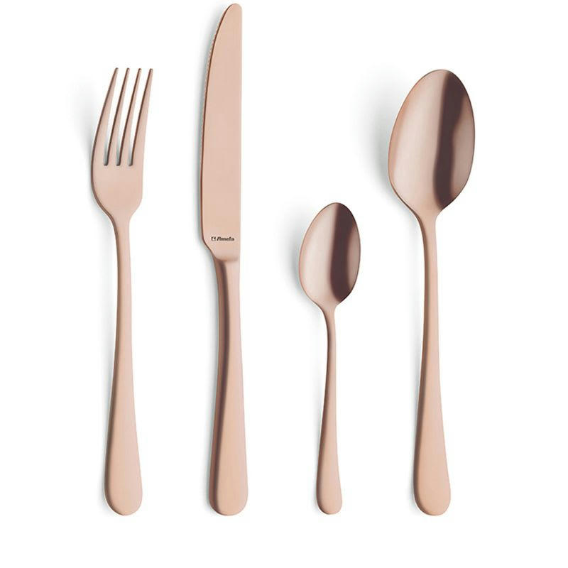 AUSTIN - Ménagère 24 couverts acier inox cuivre mat