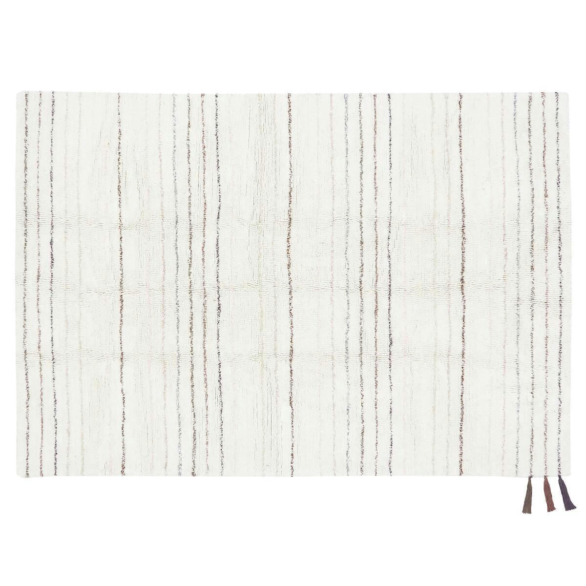 PINK NOSE SHEEP - Tapis lavable en laine grise 140 x 200