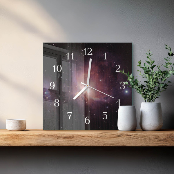 Zegar z grafiką 30x30 Przestrzeń nowoczesny na ścianę