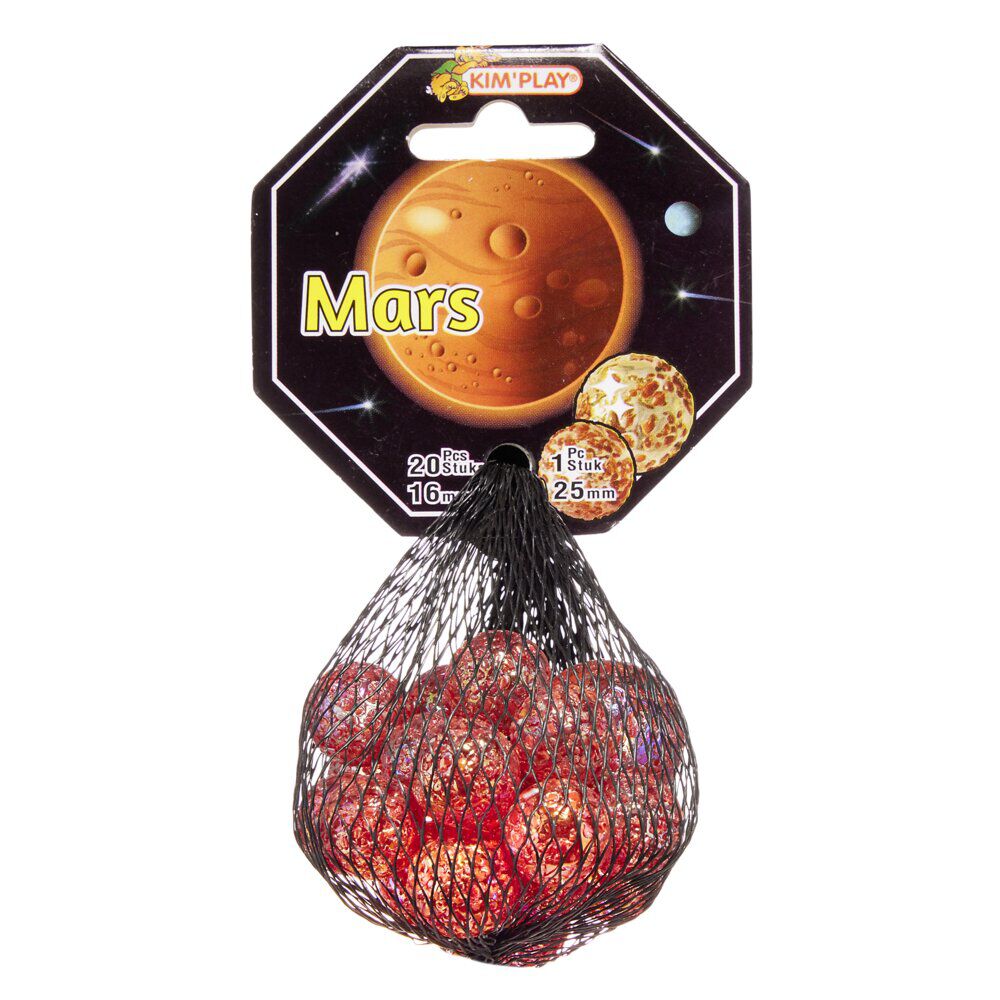 Bille en verre x20   1 boulard rouge Mars