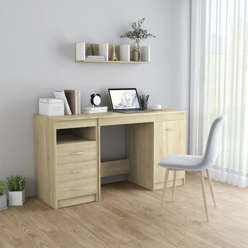 NNEVL Desk Sonoma Oak 140x50x76 cm Chipboard