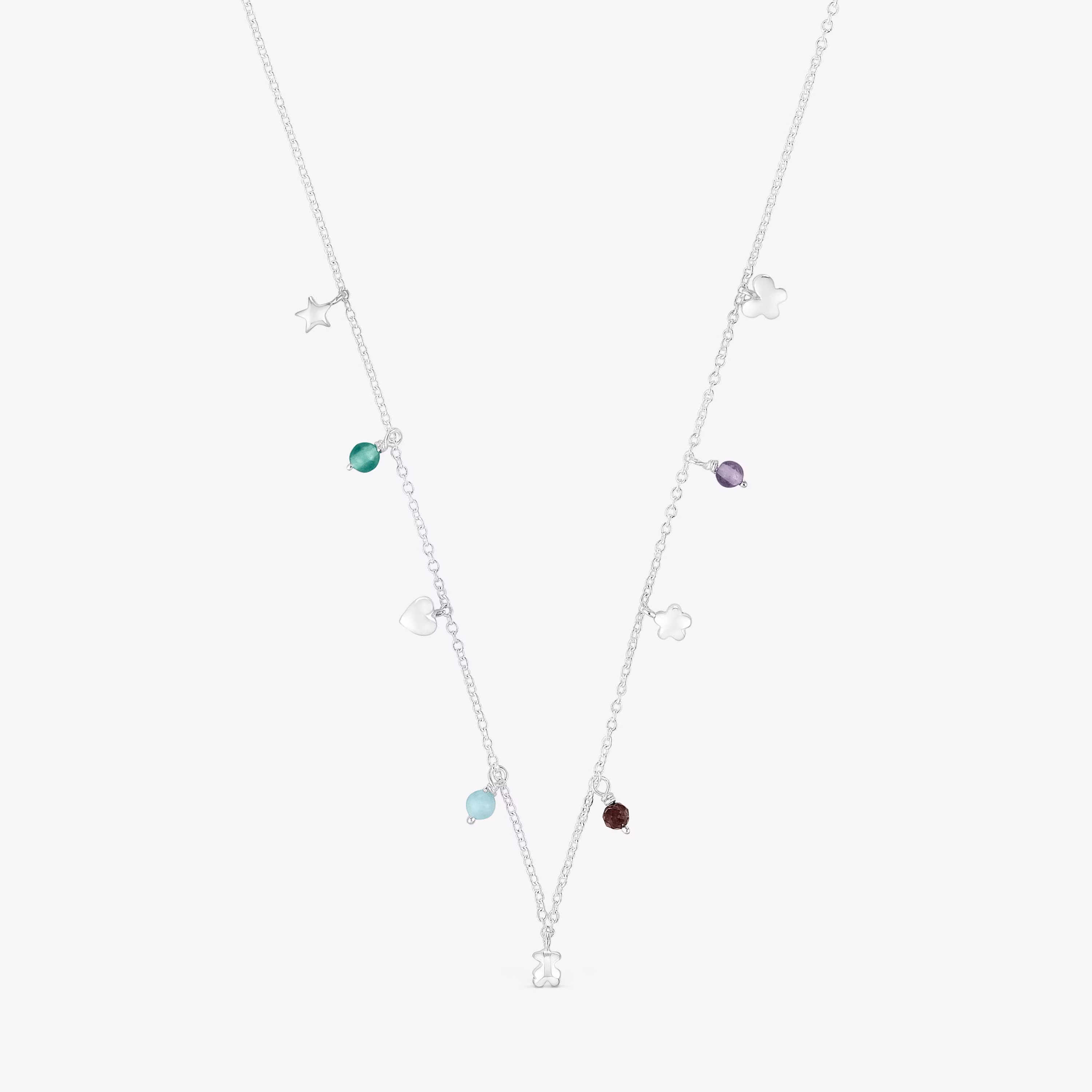 Collar de plata y gemas Bold motivos Motif