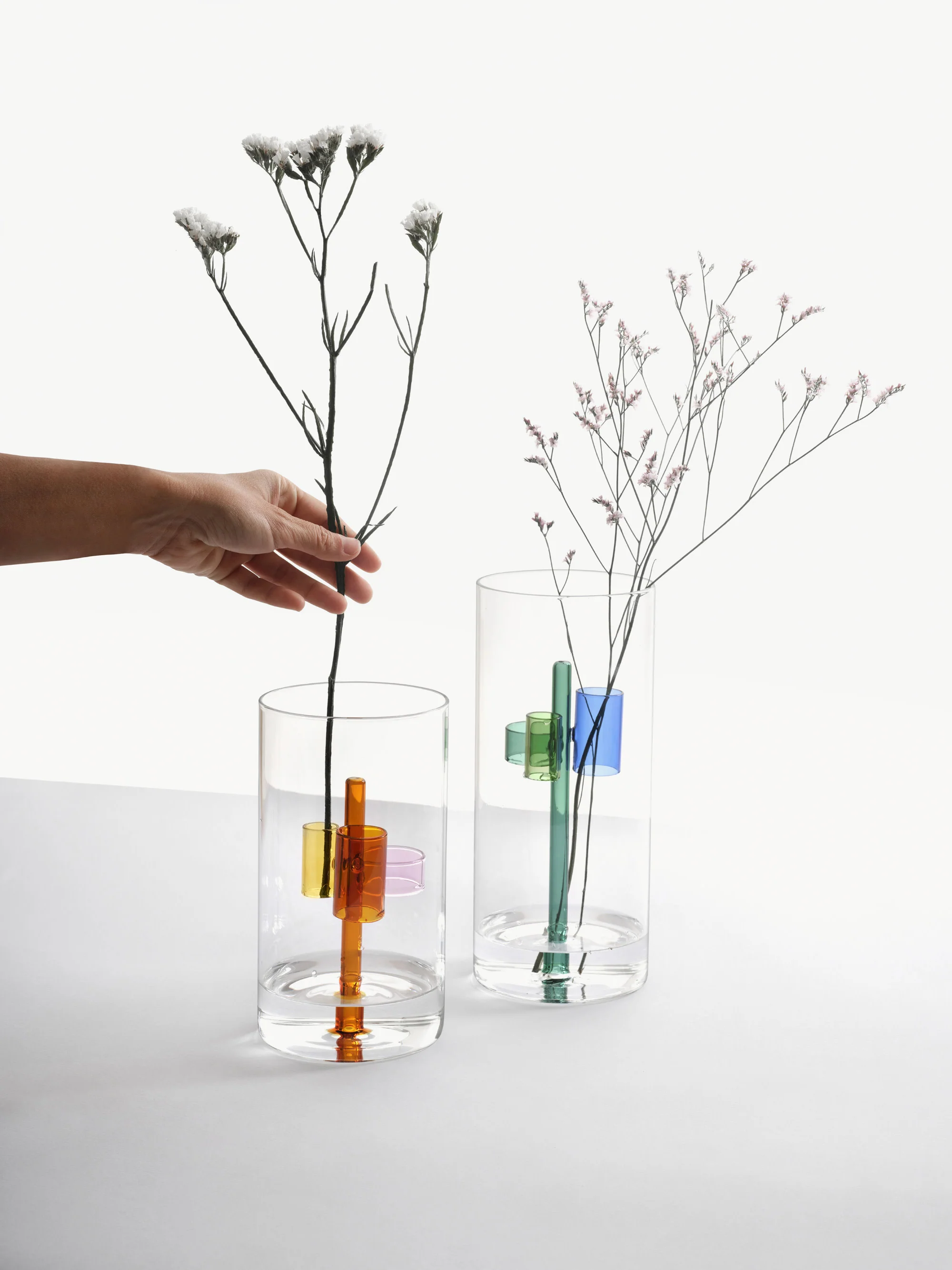 Handgefertigte Glas-Vase Standy, H 25 cm