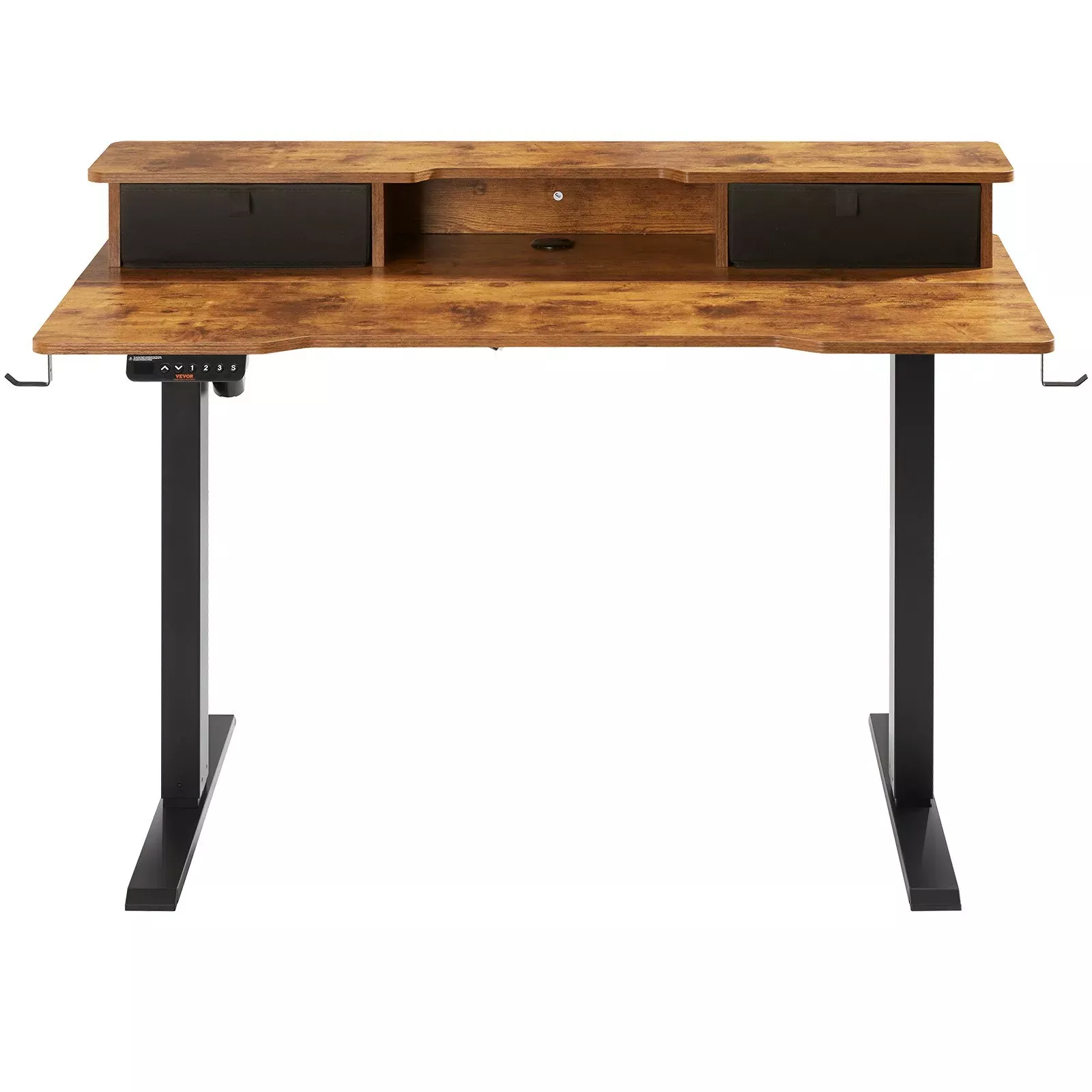 Biurko elektryczne regulowane 120x60cm podwójny monitor stelaż stalowy 80kg