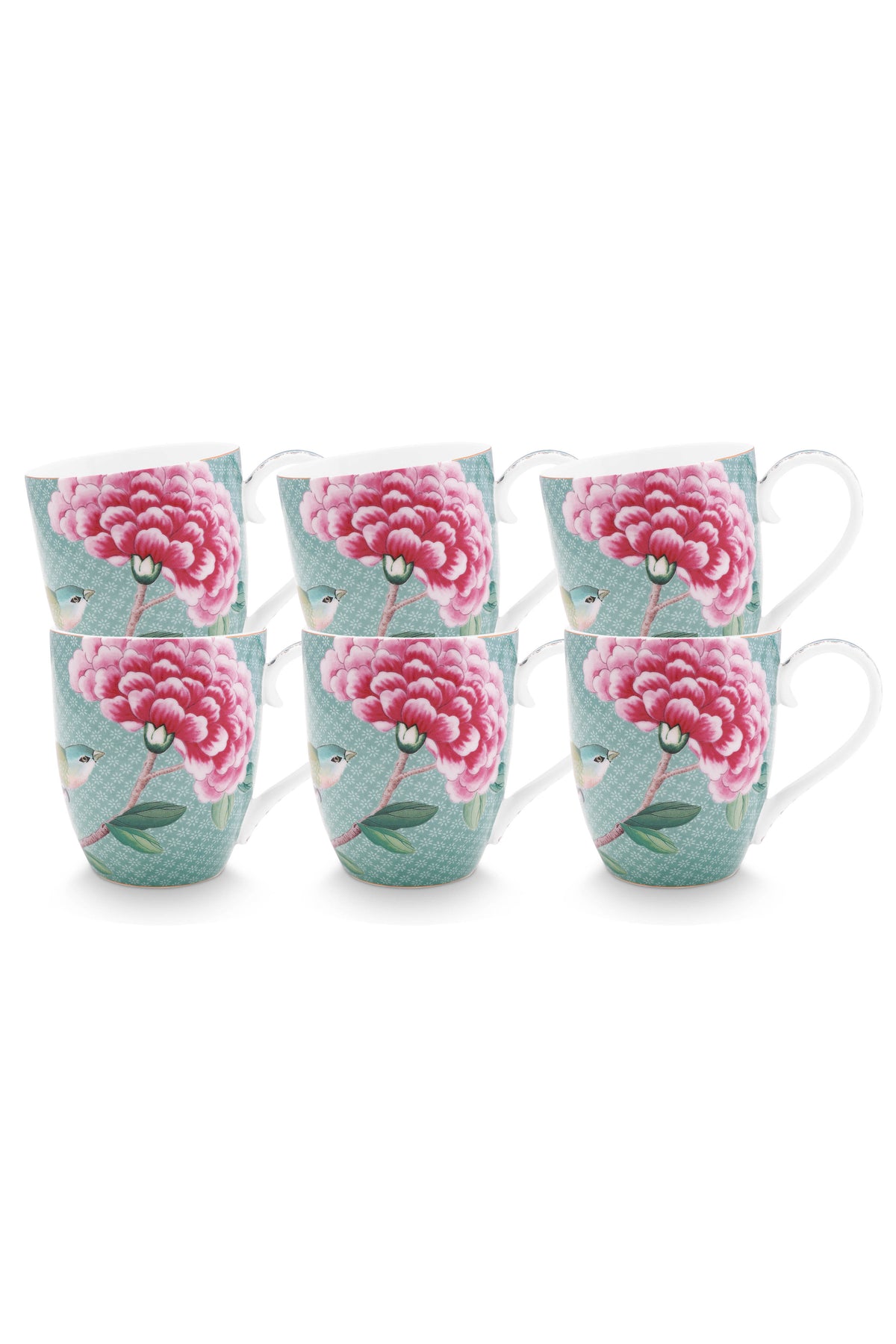 Pip Studio - Blushing Birds Mokken - Servies set van 6 - 365ml
