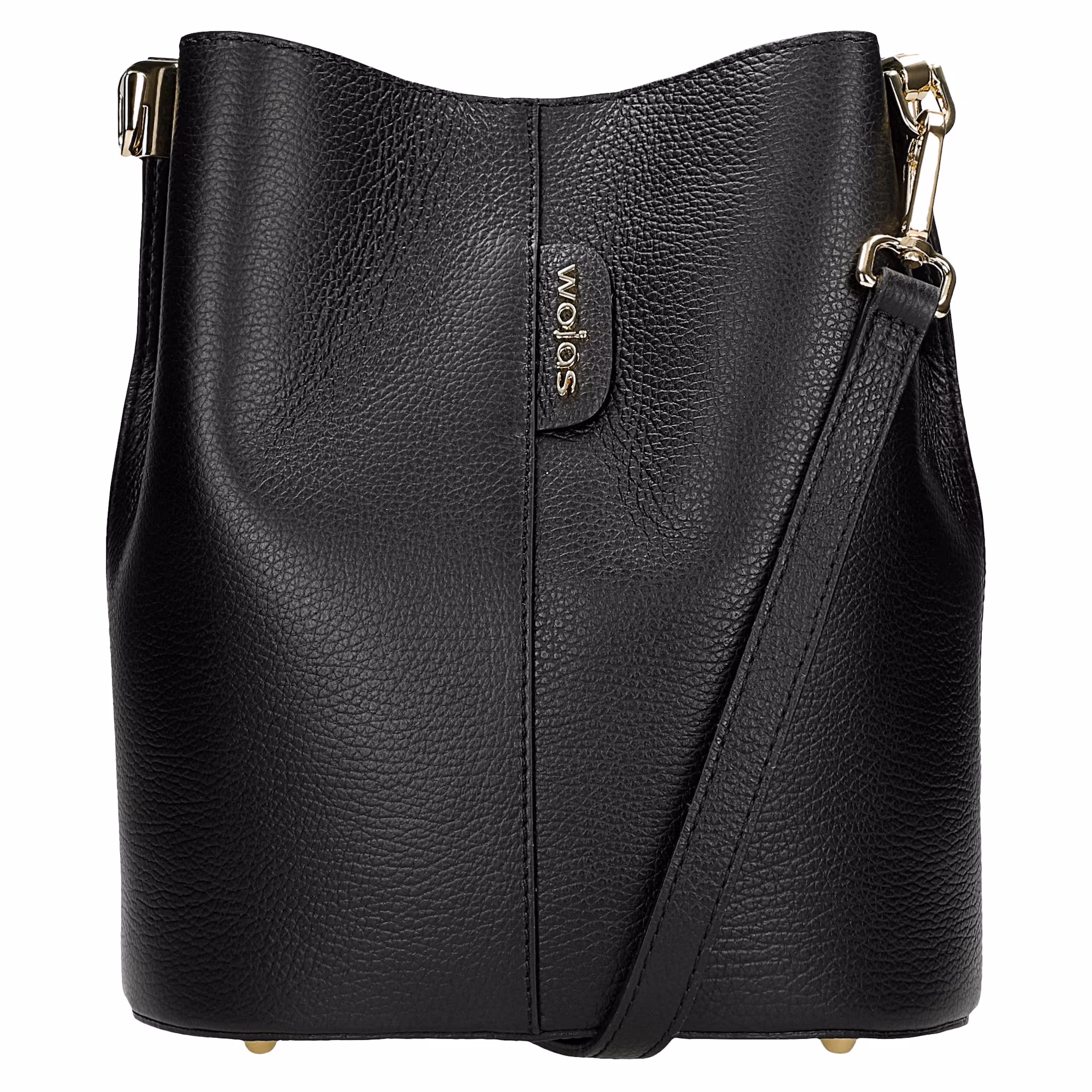 Czarna skórzana torebka damska bucket bag