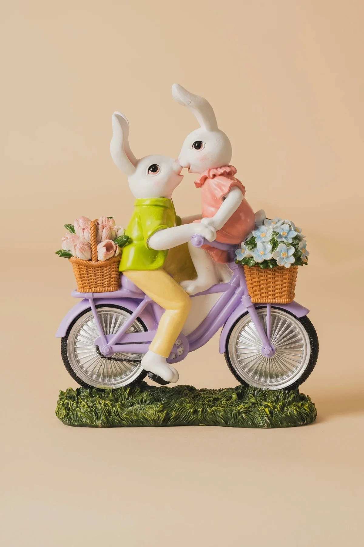 Bunnies Kissing on Bike Decoration
