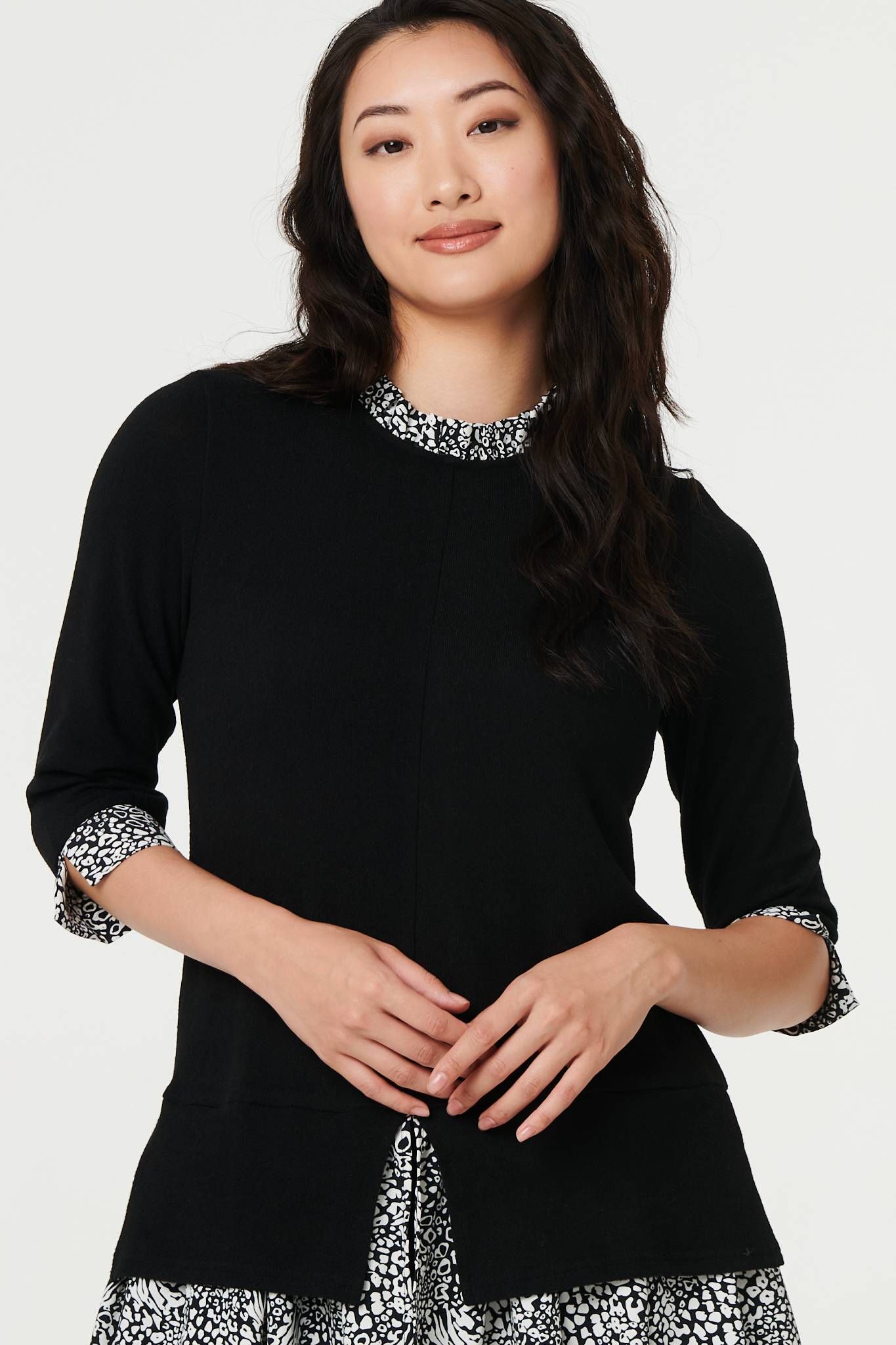 Izabel London Layered Ruffled Shirt Jumper Top