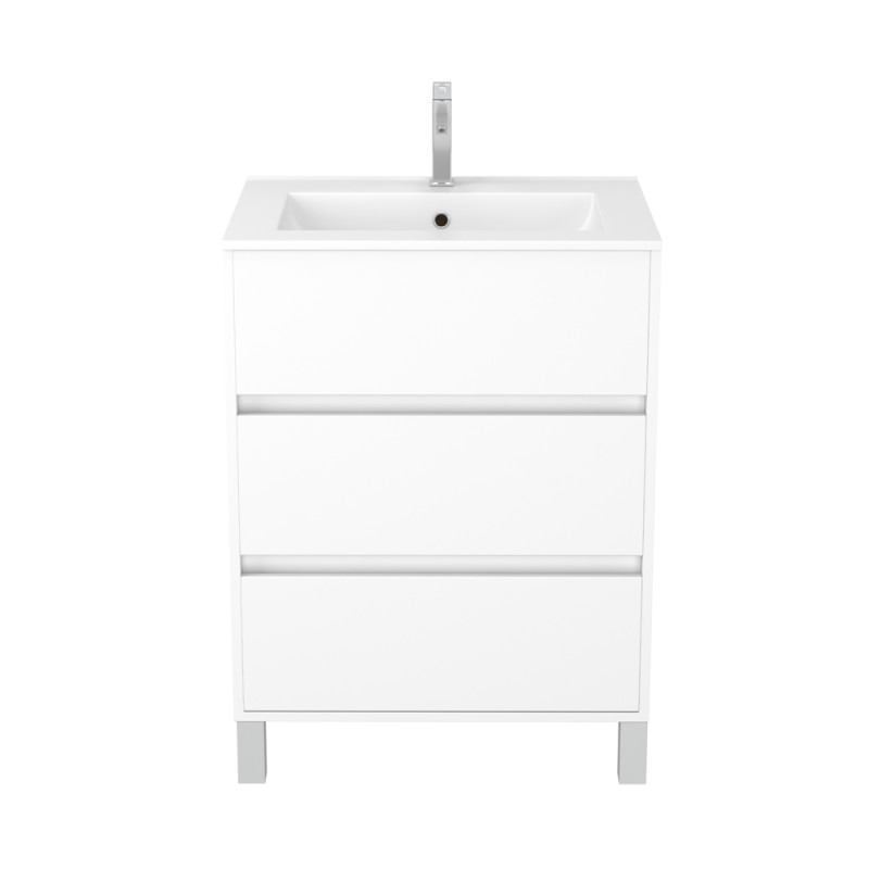 Meuble sous-plan Atos avec 3 tiroirs blanc 60 cm AURLANE