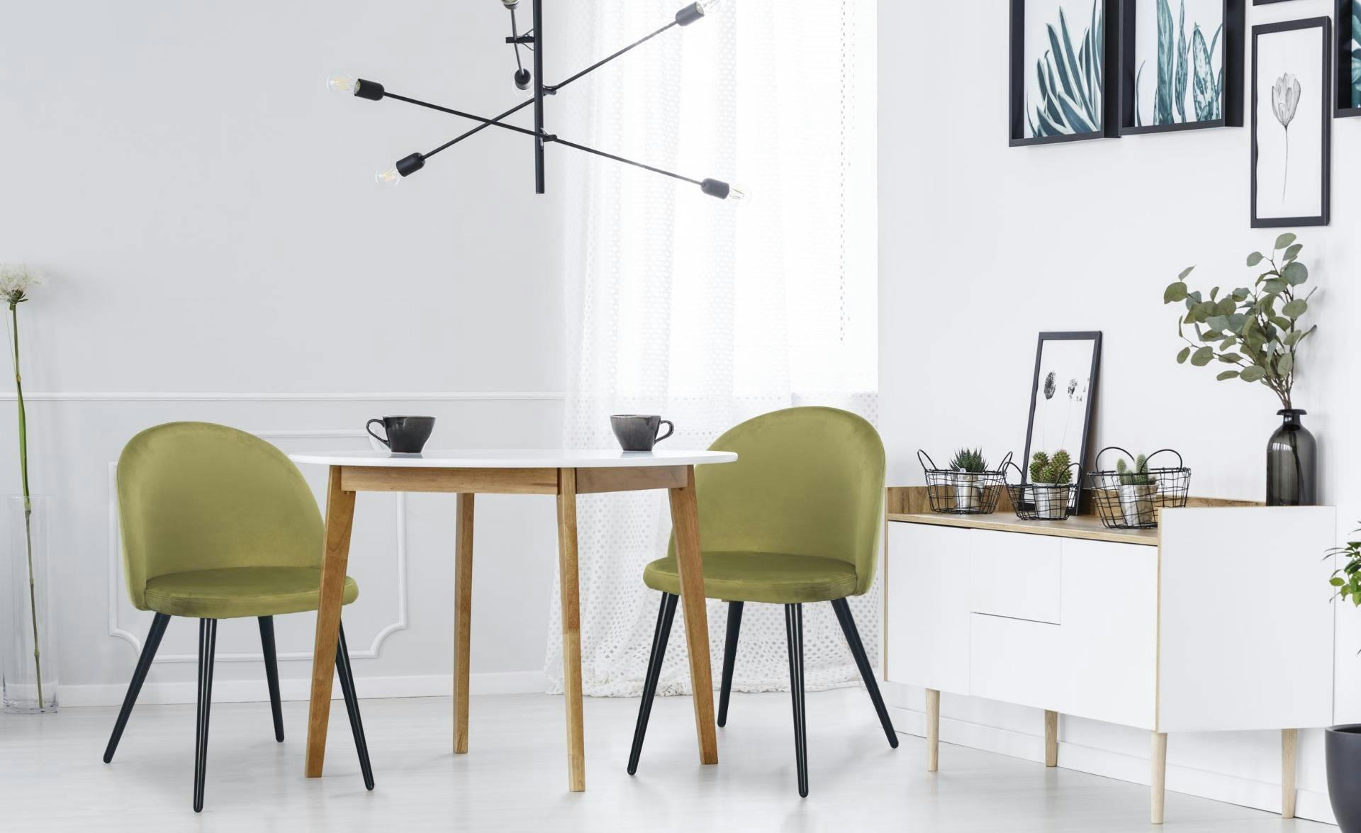 MAURY - Lot de 2 chaises velours kaki