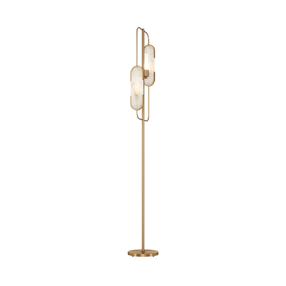 Lampa podłogowa mosiężno-złota MARMO 2xG9x40W wym:160x23x23cm Maytoni