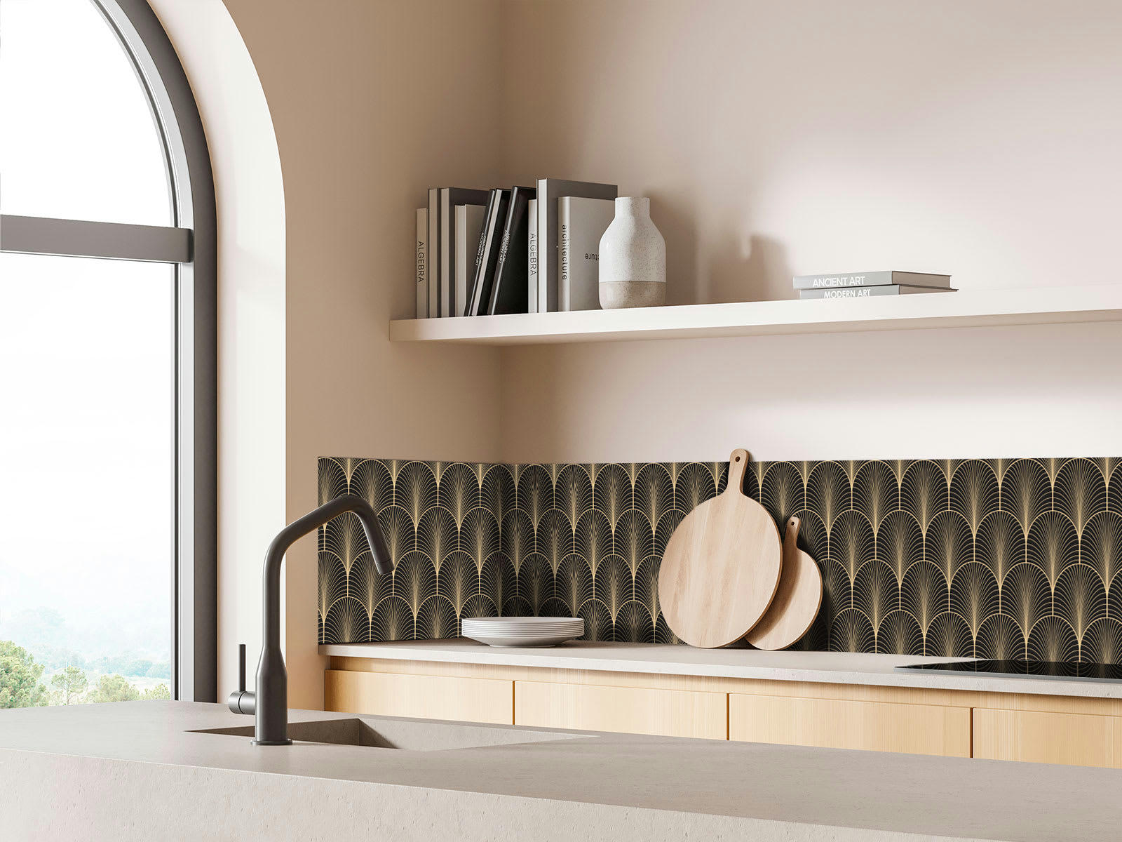 - Crédence adhésive klimt noir 40cmx2m