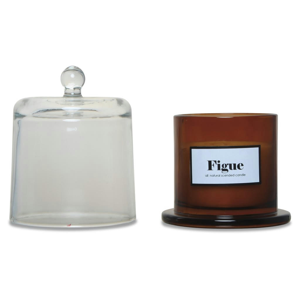 - Bougie cloche ambre parfum figue boisée D9cm
