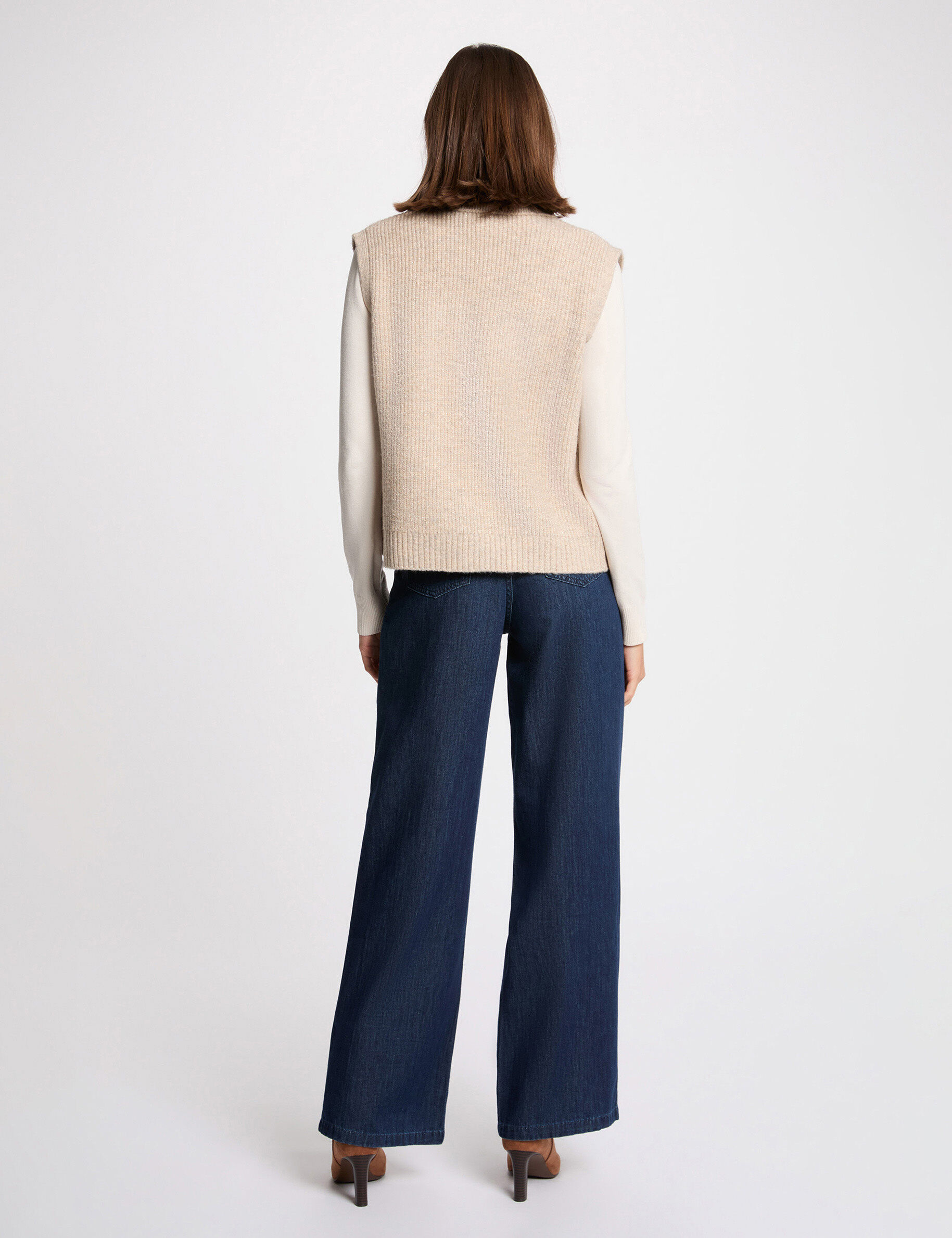 Sleeveless Cardigan Cream Women