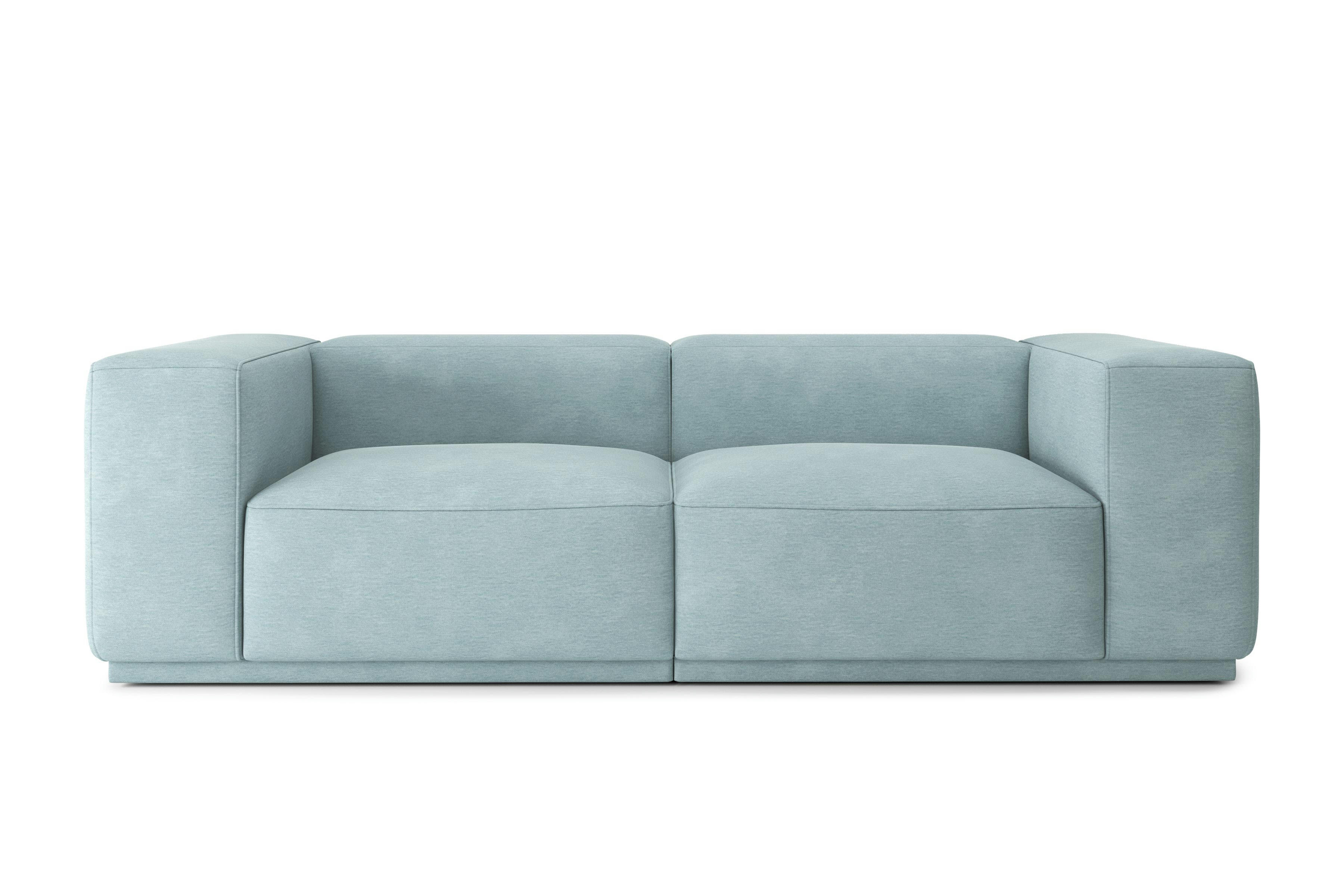 SACHA - Canapé droit en tissu 4 places vert d'eau