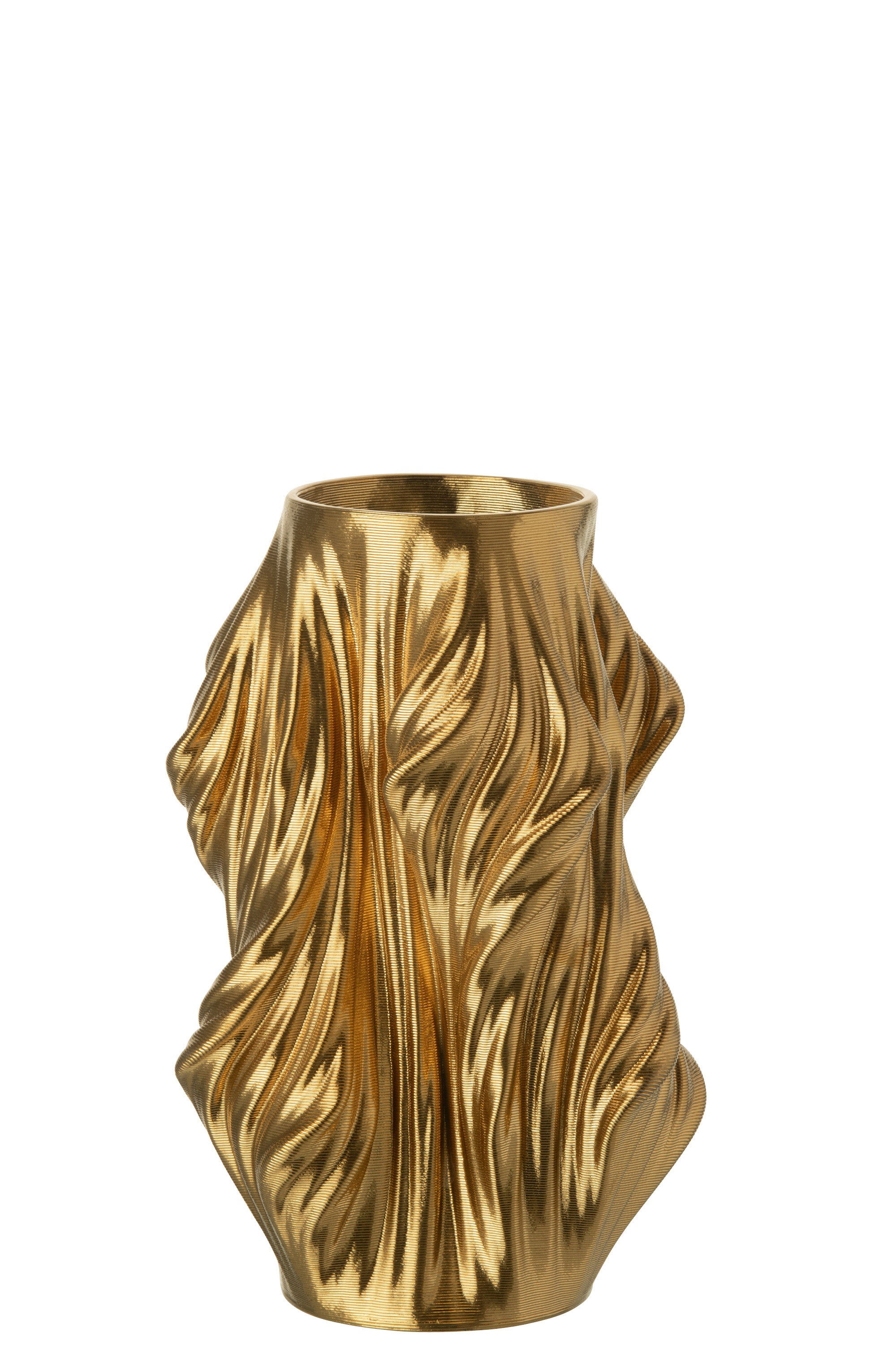 J-Line vaas 3D Print Onregelmatig - porselein - goud - small - Ø 18 cm