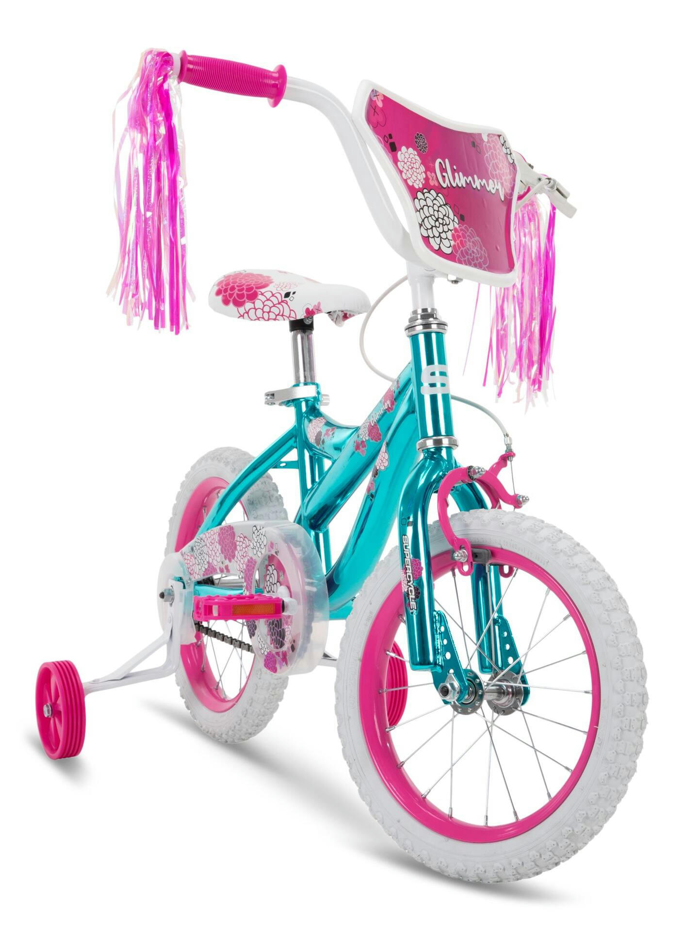 Supercycle Glimmer Metaloid™ Kids' Bike, 14-in, Turquoise/Pink