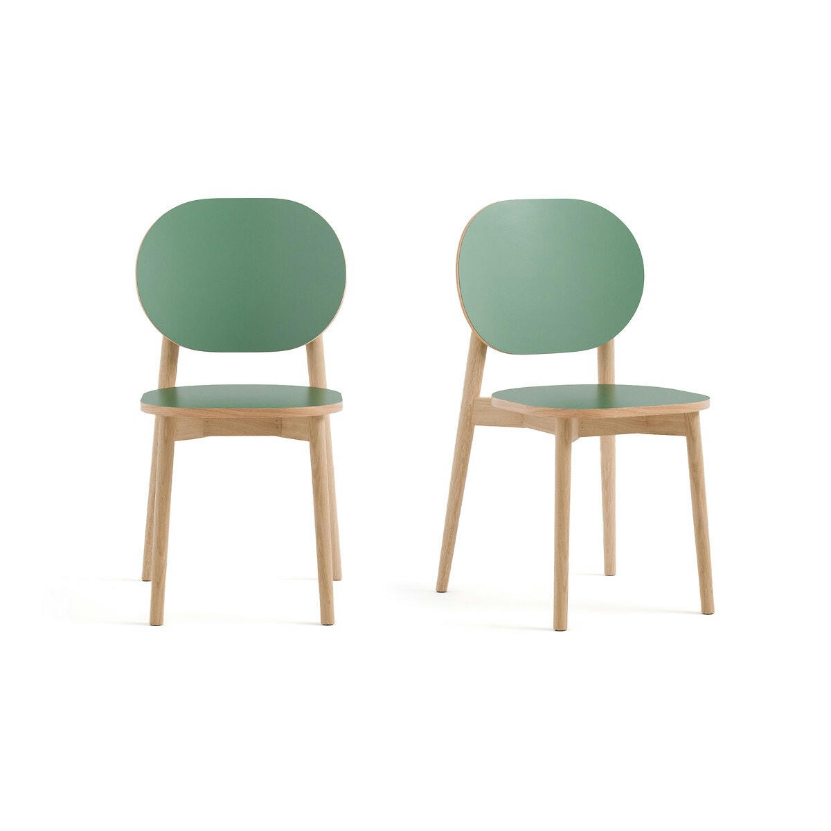 Lot de 2 chaises plaqué chêne et Formica, Quillan